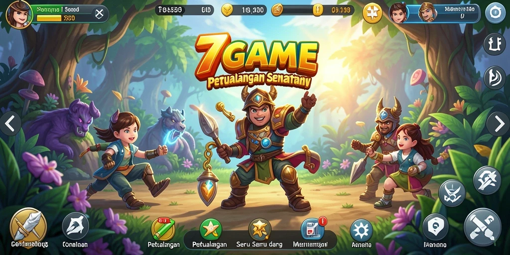 Gameplay 7GAME yang penuh petualangan dan aksi seru.