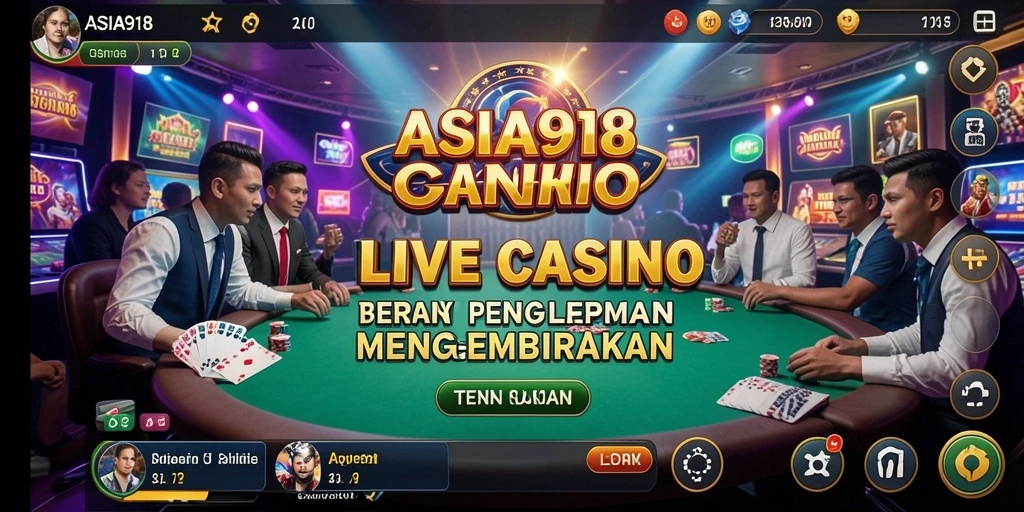Screenshot ASIA918 yang menampilkan gameplay Live Casino yang mendebarkan.