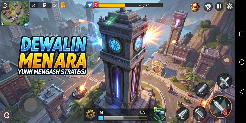Tampilan gameplay seru DEWALIN dalam mode Tower Defense.