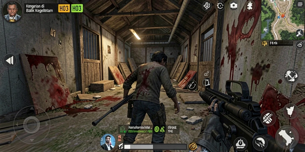 Tampilan gameplay H03 yang menegangkan dan penuh misteri.
