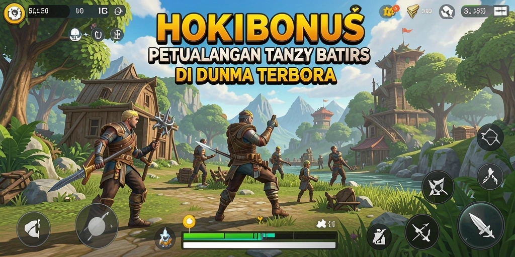 Tangkapan layar menampilkan aksi mendebarkan dalam dunia terbuka HOKIBONUS.