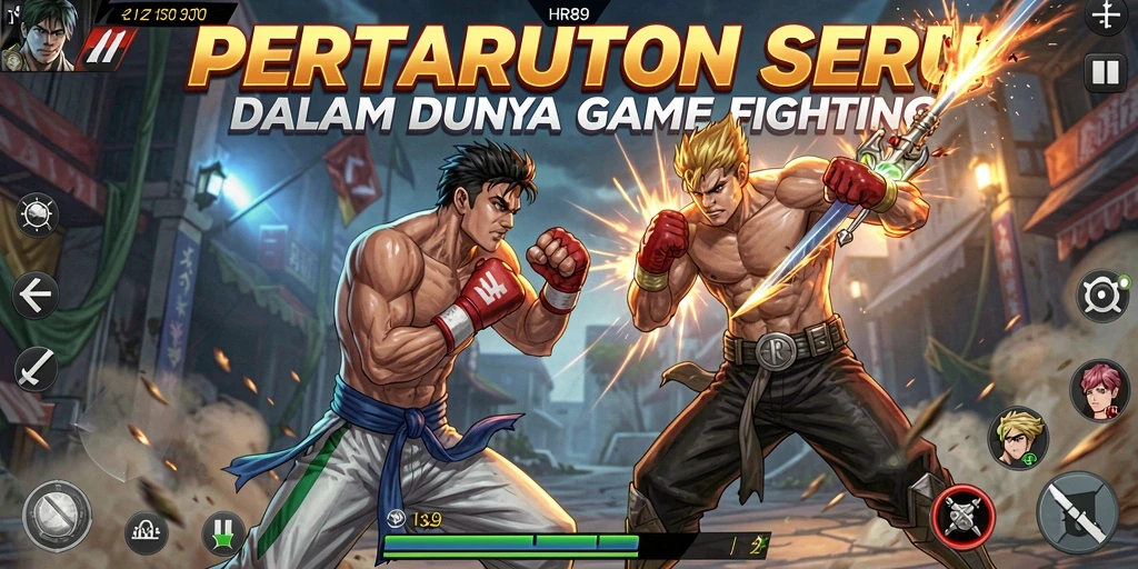 Tangkapan layar pertarungan seru di HR89 dengan karakter yang sedang bertarung.