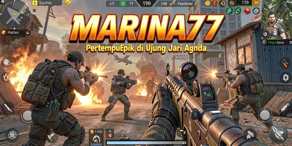 Gameplay intens dalam <strong>MARINA77</strong> menampilkan aksi tembak-menembak yang mendebarkan.