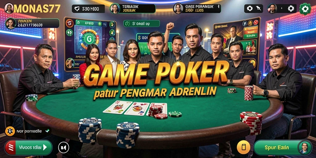 Tampilan gameplay Poker yang mendebarkan dan penuh strategi.
