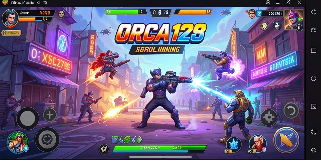 Tampilan gameplay ORCA128 yang menarik dan menantang.