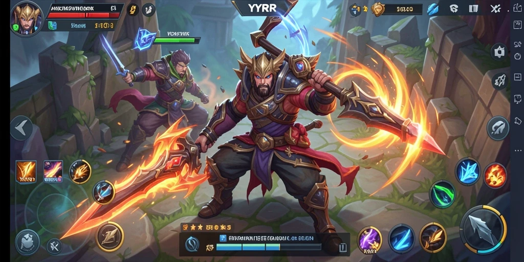 Tampilan seru pertempuran tim di gameplay YYRR.